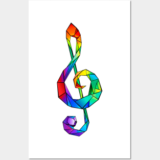 Rainbow Musical Key Posters and Art